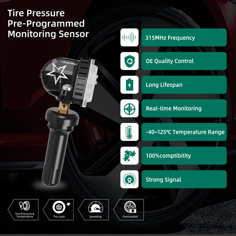 CDWTPS TPMS Sensor, 315MHZ 13598771 Tire Pressure Monitor System for GM| GMC | Chevy | Buick | Cadillac Replace#13598772,13586335,13581558,20923680 - Image 3